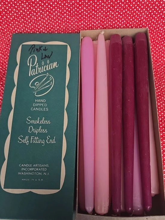 Hand-Dipped Taper Candles - Pink & Lavender 12