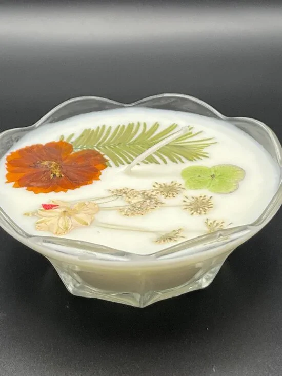 Autumn Meadow Glass Bowl Soy Candle