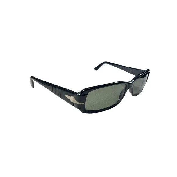 Persol 2724-S Polarized Rectangle Sunglasses Black Sleek Vintage w/ Case