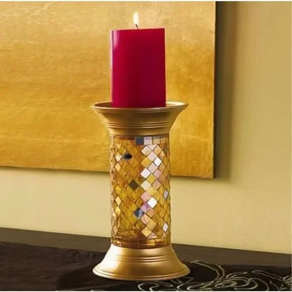 Partylite Golden Mosaic Pillar Holder