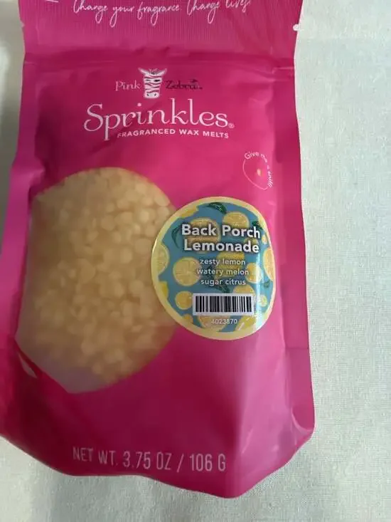 Pink Zebra Sprinkles Back Porch Lemonade Fragranced Wax Melts 3.75 oz