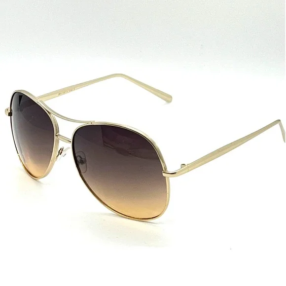 Aviator Sunglasses Gold Frame Brown Gradient Lens Fashion Trendy Shades Lentes‎