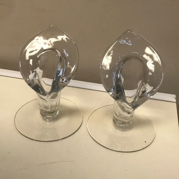 Pair‎ of Vintage (1940's) Cambridge Glass Calla Lily Candlesticks