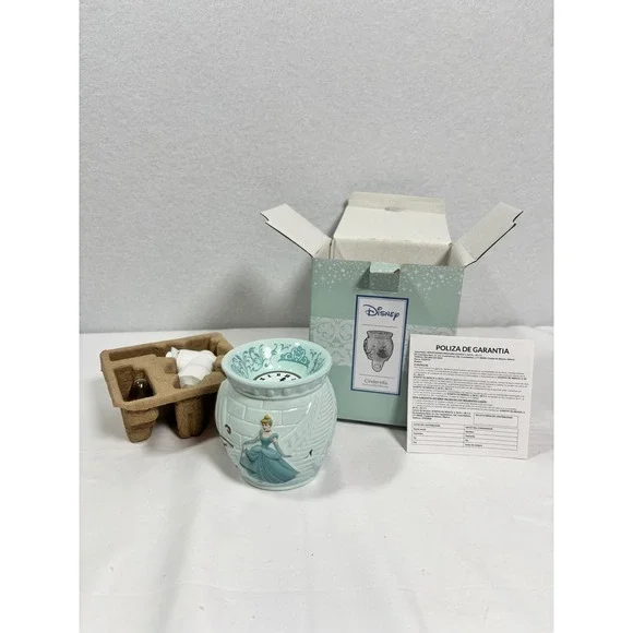 Disney Cinderella Scentsy Mini Warmer Ceramic Plug In Wax Melter Blue 15W Bulb