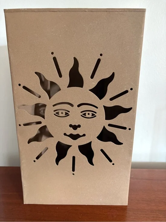 Partylite Sun Celestial Face Metal Bronze Candle holder Luminary Decor
