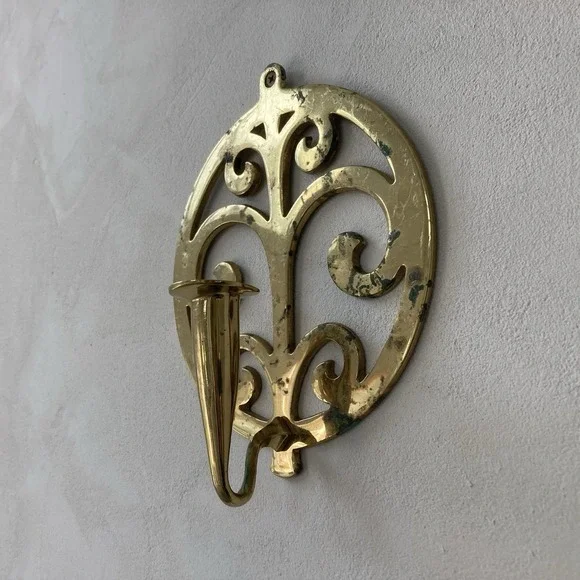 Virginia Metalcrafters Brass 16-1 Wall‎ Sconce & Candle Holder