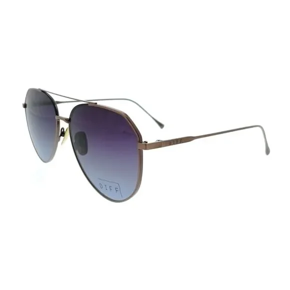 Diff SDFDASH61BROP Black Aviator Unisex Sunglasses