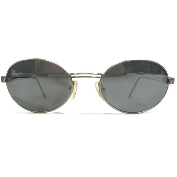 Benetton Formula Sunglasses B.F. 1 004-40S Gray Round Frames with Blue Lenses