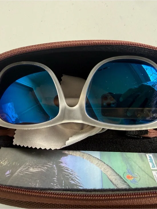 Maui Jim Clear Frame Sunglass Lenses with Blue Mirrors