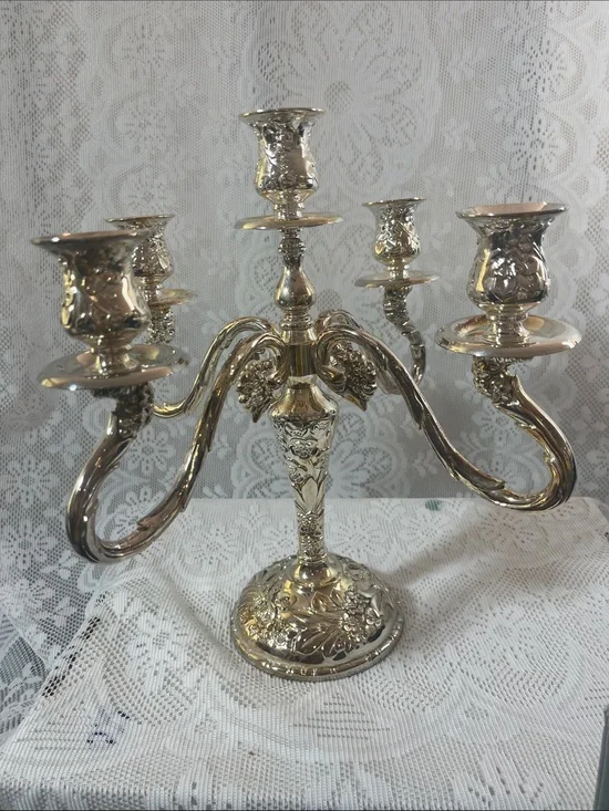 International Silver Company Five-Arm Candelabra - Silver Plated