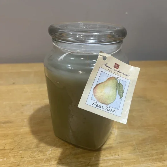 New Vintage Home Interiors Pear Tart Large 22‎ Oz Candle Glass Jar