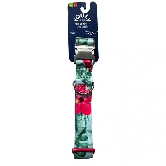 NWT - YOULY The Wanderer Dog Collar - Tropical design