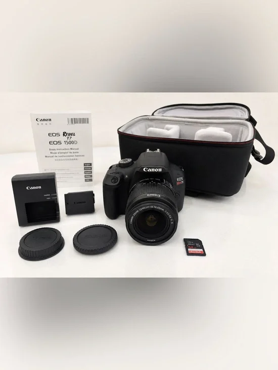 Canon EOS Rebel T7 DSLR Camera Bundle 18-55mm Lens Charger, Battery, Bag, Manual