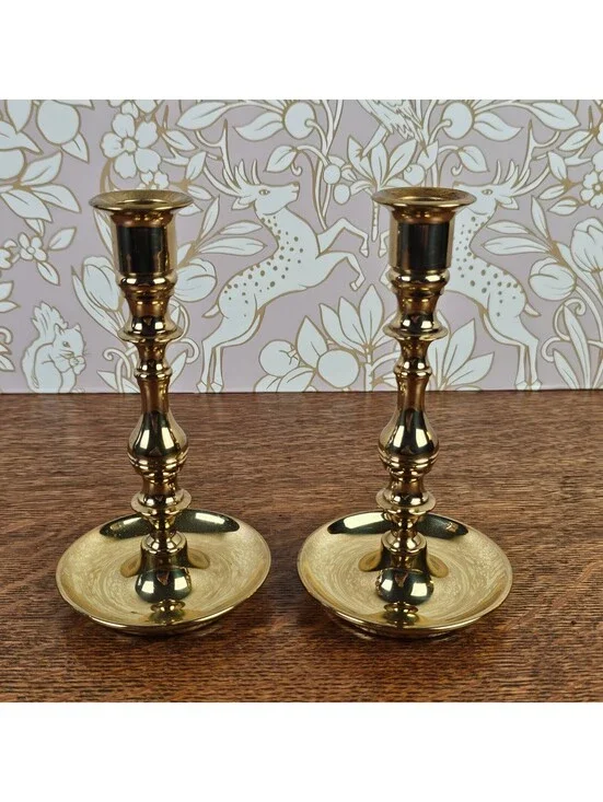 Vintage Baldwin Brass Candlesticks Pair 7” Forged in America Taper Holders
