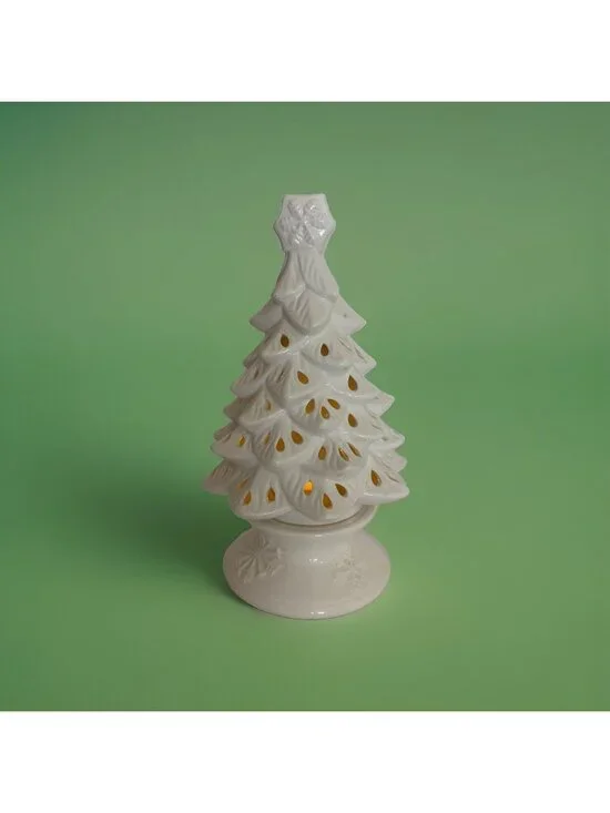 Yankee Candle 2012 Christmas Tree Tea Light Holder Fairy Lamp Ceramic 9