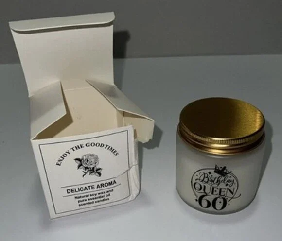 Enjoy The Goodtimes Candle 60th Birthday Queen, Natural Soy Wax + Essential Oil