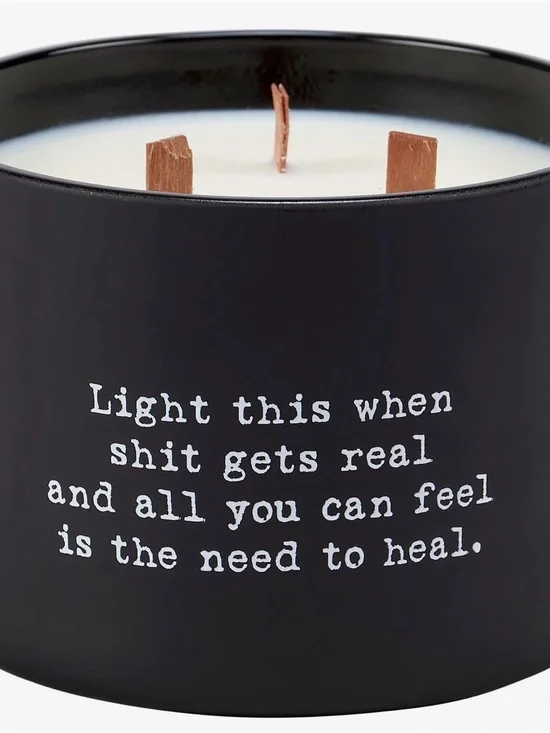 Black Coconut Scented Candle with Motivational Quote