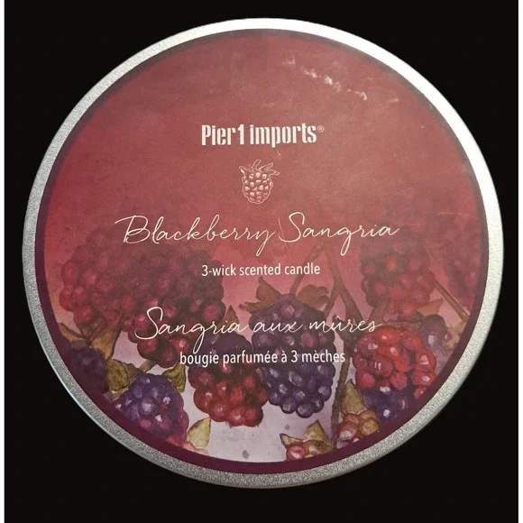 Pier 1 Imports scent candle Blackberry Sangria 3 wick‎