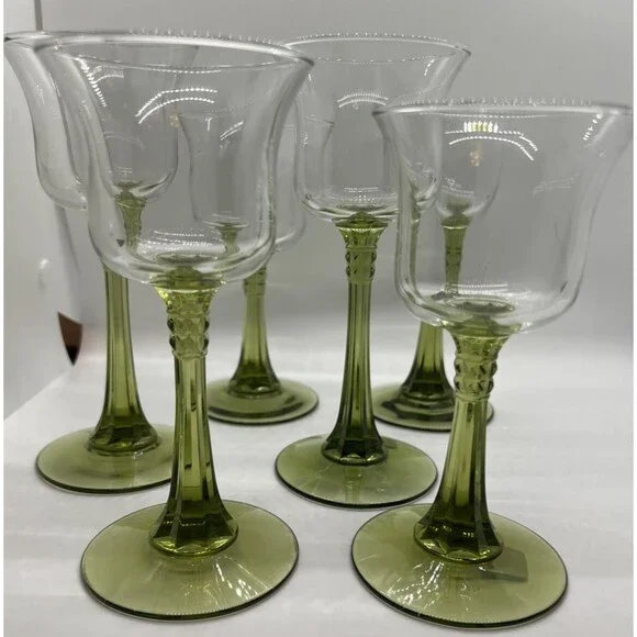 3 candle holders green clear glass tall table Partylite made in usa spring