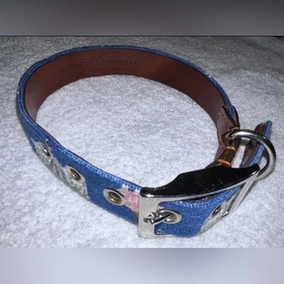 Smathers & Branson Needle Point Dog Collar b bbbbbbbbbnWhite House Lawn NWOT