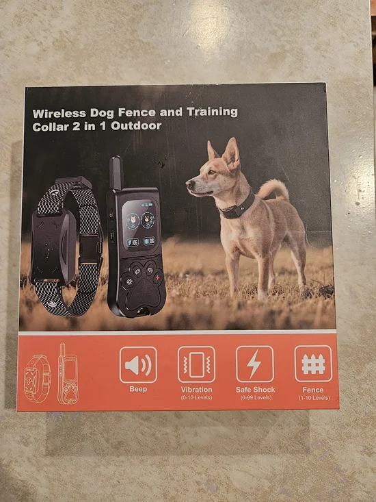 Wireless Dog Fence & Training Collar 2-in-1 - Black
