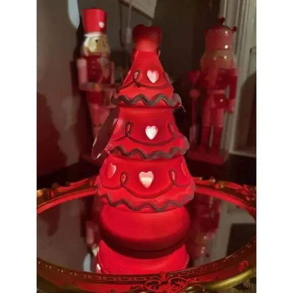Valentine LED Heart Tree Decor Red Pink Light-Up Shelf Sculpture NWT