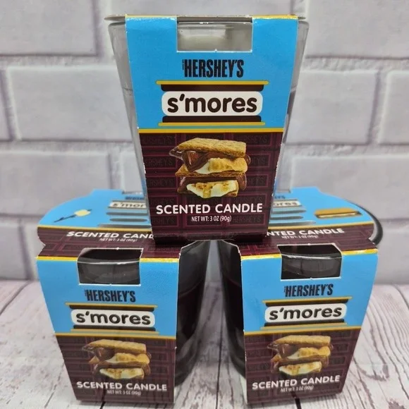 Scented Candle- Hersey S'mores Candy Scented Candle 3 Oz-Lot Of 3