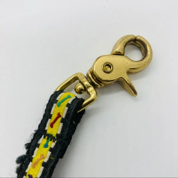 Yellow Black Bone Print Dog Leash Small Dog