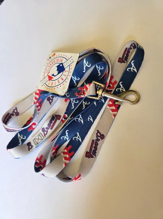 Atlanta Braves Dog Leash MLB HUNTER Baseball NWT Blue Red Tomahawk Logo