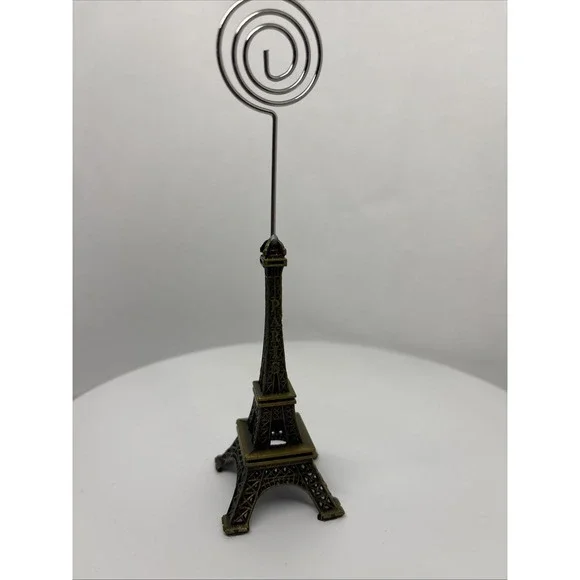 Metal Eiffel Tower Table Card Holder, 6 Inches Photo Holder Paris Decor Souvenir