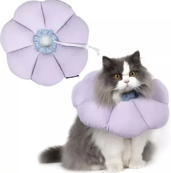 Pet Recovery Collar Adjustable Soft Pet Cone Protective Collars Dogs Cats 11-12”