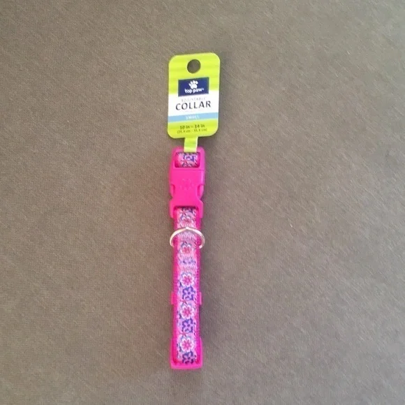 TOP PAW pink flowered dog‎ collar