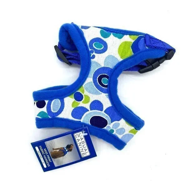 Dog Harness Casual Canine Blue Floral Mod Print XS New