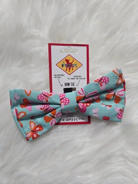 The Worthy Dog Butterfly Design Collar Bow