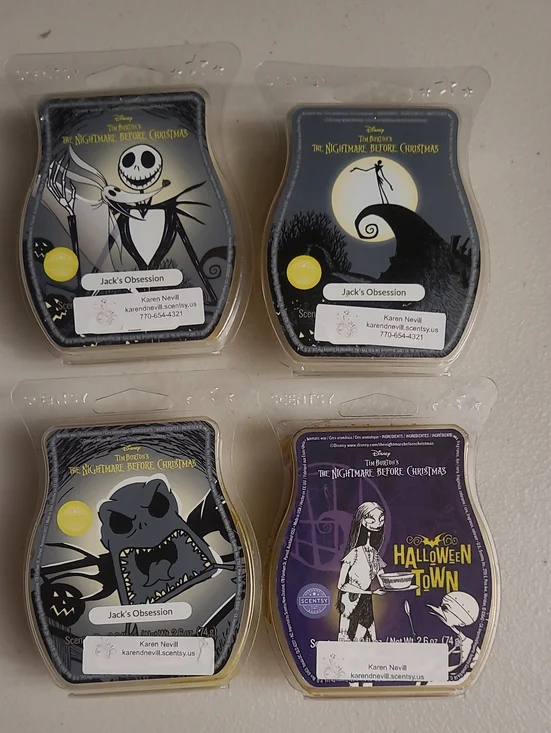 Scentsy The Nightmare Before Christmas Jack Skellington Oogie Sally Wax Bar Lot