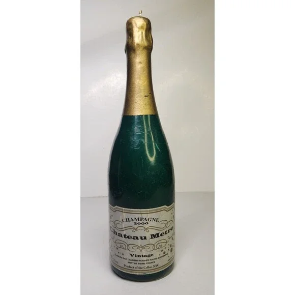 Champagne Bottle Candle Chateau Metro Vintage 12