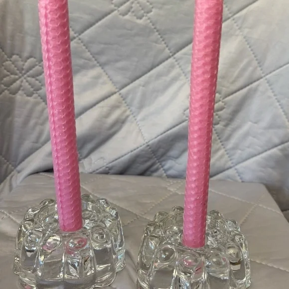 Vintage Princess House 24% Lead Crystal Taper Candle Holder: Elegant 80s (2)