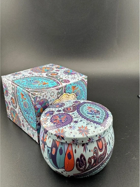 Decorative Black Cherry Scented Candle Boxed and in Tin
