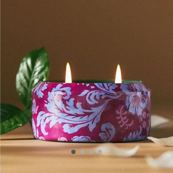 Anthropologie Liz Floral Night Gardenia Candle Tin