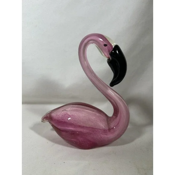 Vintage Glass Pink Flamingo Figureine Figure Collectible Decor 6