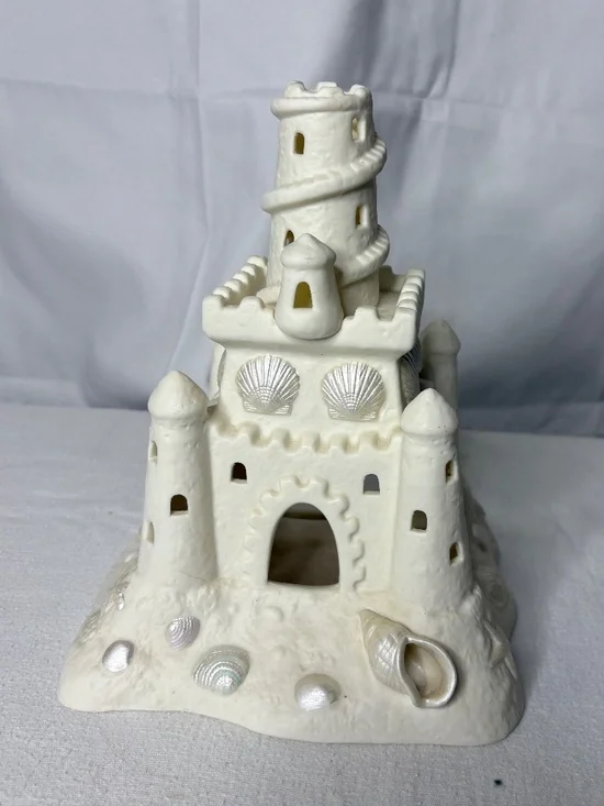 Sand Castle Tealight Votive Holder Party Lite Ceramic Nautical Beach