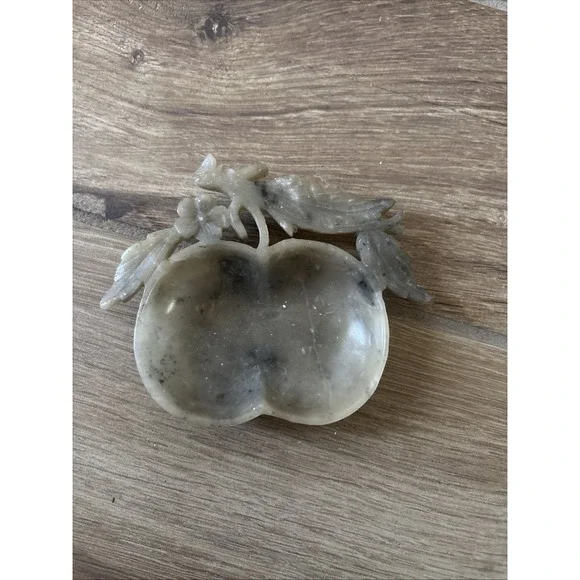 Vintage Hand-Carved Soapstone Trinket Ring Dish 4.75