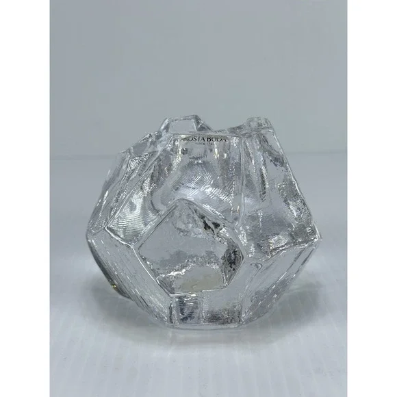 Vintage Kosta Boda Sweden Crystal Votive Large Art Glass Candle Holder‎ 3