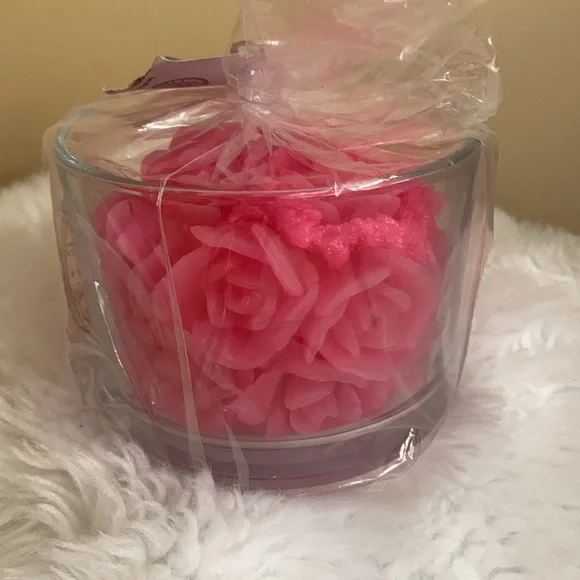 CANDELE FIRENZE pink roses cluster candle made in Poland NWT
