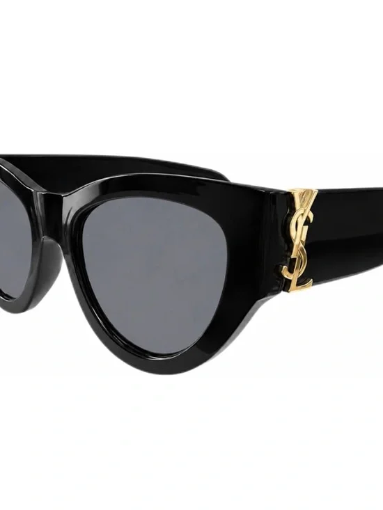 YSL Unisex Gold Tone Emblem Sunglasses