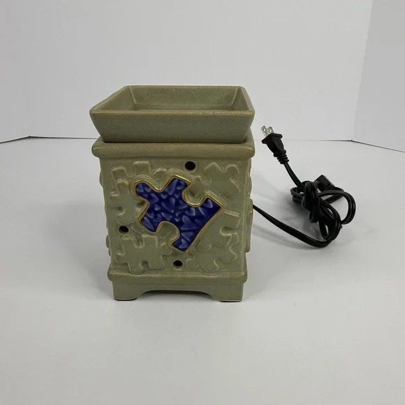 Scentsy Piece By Piece Autism Speaks Wax Warmer Full Size Tested Working