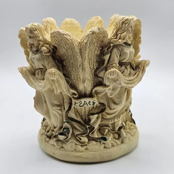 Angel Candle Holder Peace Love Joy Noel Religious‎ Holiday Decor