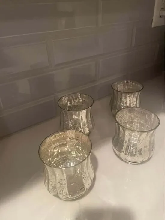 $12 OBO Vintage Mercury Venus Jars Glass Votive candle holders set of 4