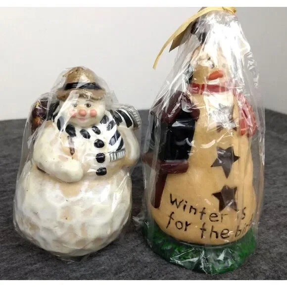 Snowman Christmas‎ Holiday Candles Handmade Lot of 2 Salem Collection NEW SEALED
