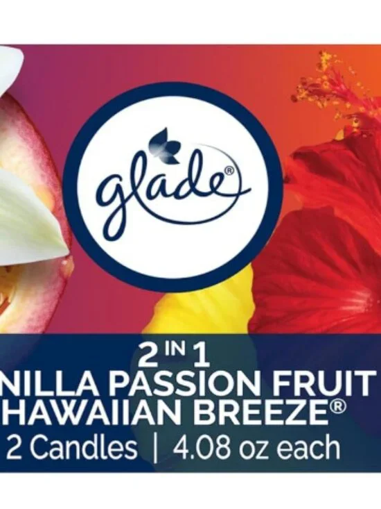 Glade 2-in-1 Scented Candle Jar Pack Hawaiian Breeze & Vanilla Passion Fruit